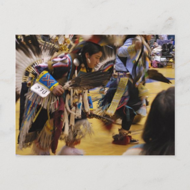 Krig Dance Native American PowWow Vykort (Framsida)