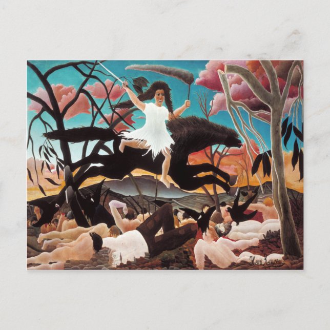 Krig eller Discord-floden Henri Rousseau Vykort (Framsida)