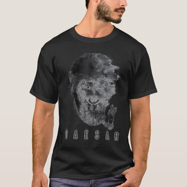 Krig för Apes monokrom Caesar T Shirt (Framsida)