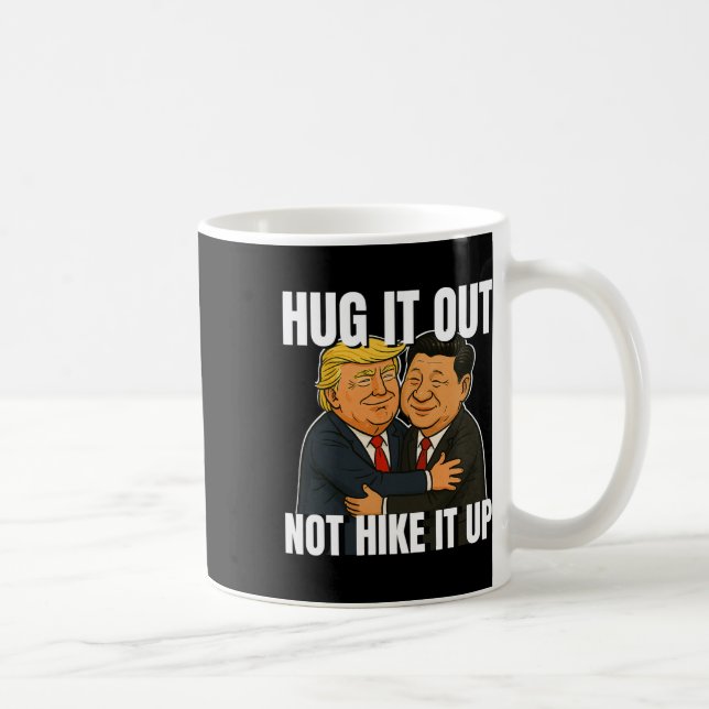 Krig Funny Trump Hugger Xi Jinping Trump Ta Kaffemugg (Höger)