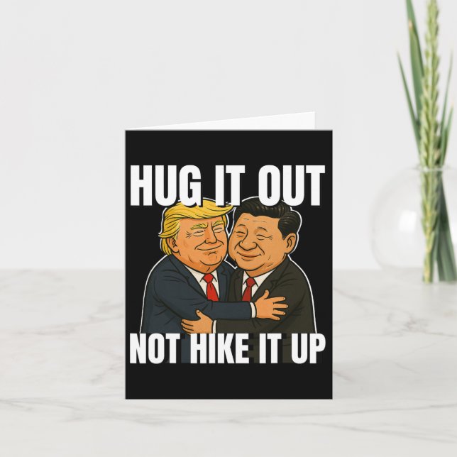 Krig Funny Trump Hugger Xi Jinping Trump Ta Kort (Framsida)