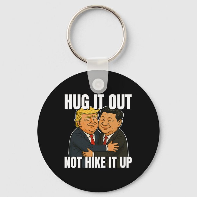 Krig Funny Trump Hugger Xi Jinping Trump Ta Nyckelring (Framsida)