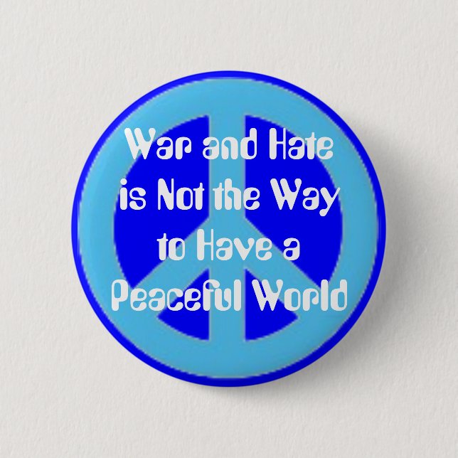 Krig/Hate mot Peace Pin Knapp (Framsida)