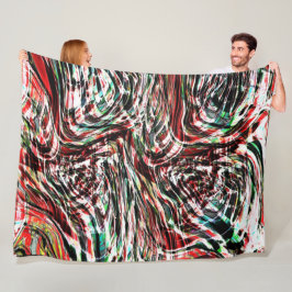 Krig i grönt cyan rand mot rött fleecefilt