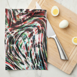 Krig i rött rosett band mot cyan kökshandduk