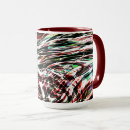 Krig i rött rosett band mot cyan mugg