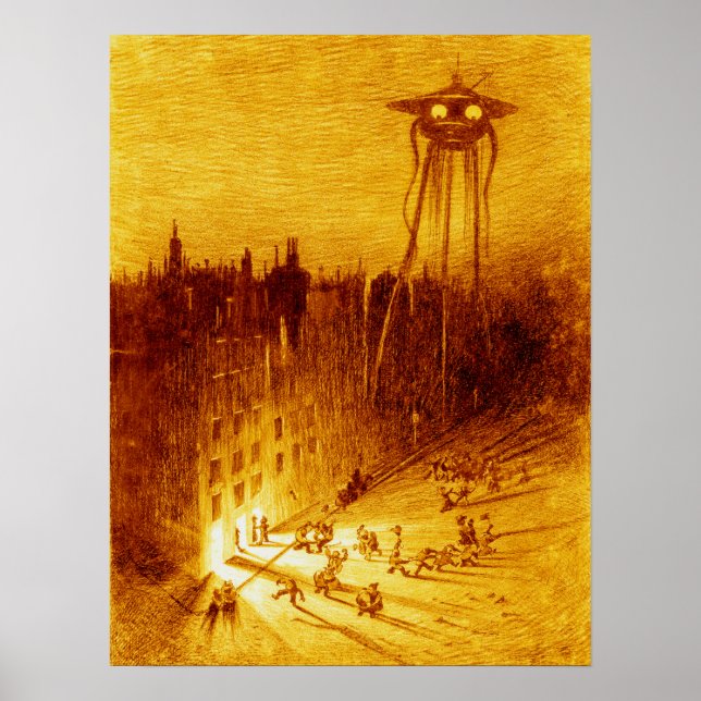 Krig i World H G Wells Alvim Corréa 1906 Poster (Framsidan)