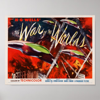 KRIG I WORLDS Retro SciFi Film HG Wells VI Poster