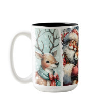 Krig julkonst - Santa, Reindeer, Träd