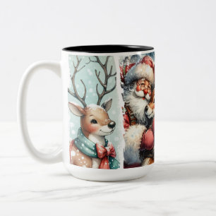 Krig julkonst - Santa, Reindeer, Träd Två-Tonad Mugg
