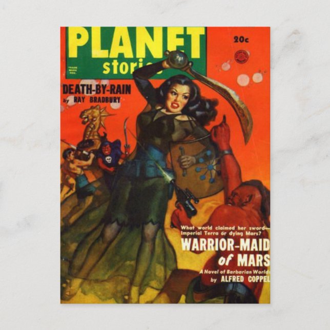 Krig Maiden på Mars Vykort (Framsida)