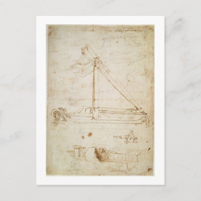 Krig maskin (pappra blyertspenna) vykort (Framsida)