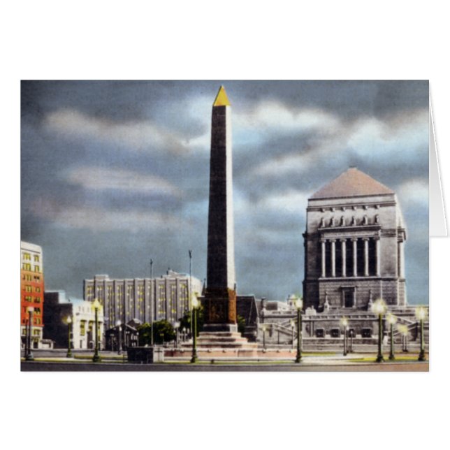 Krig Memorial Indianapolis Indiana Hälsningskort (Framsidan Horizontal)