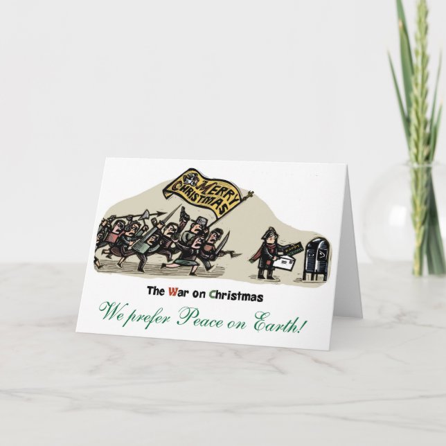 Krig på jul - vi föredrar fred på jorden! helgkort (Framsida)