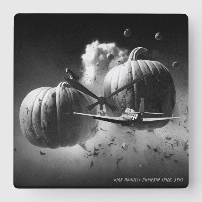 Krig på Pumpkin Spice Fyrkantig Klocka (Framsida)