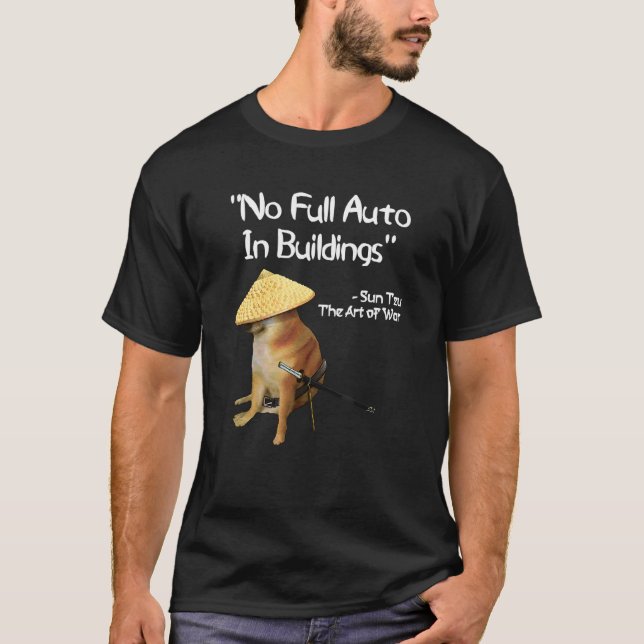 Krig PM No Fullt Auto Samurai Doge T Shirt (Framsida)