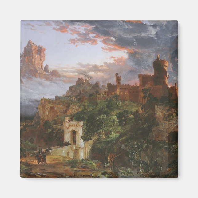 Krig (slaget vid medeltida slott) magnet (Framsidan)