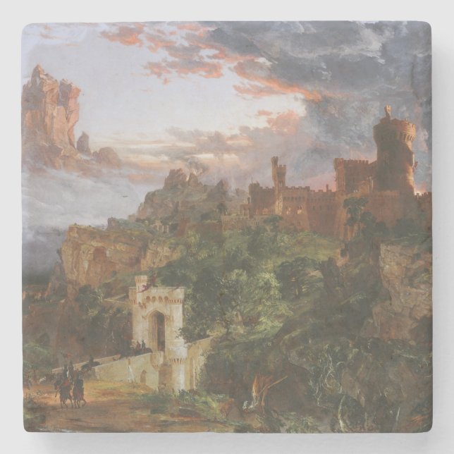 Krig (slaget vid medeltida slott) stenunderlägg (Framsidan)