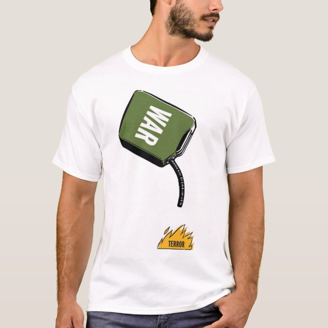 Krig tankar skräck t-shirt (Framsida)