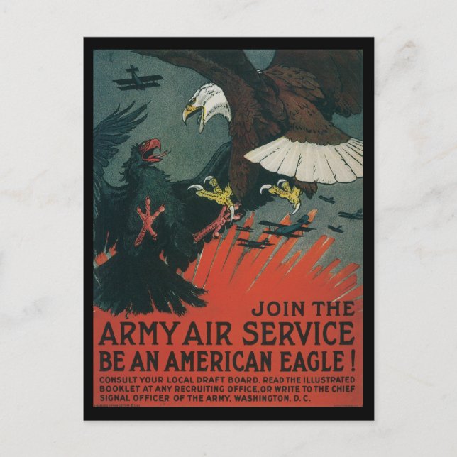 Krig Time Postcards American Eagles Vykort (Framsida)