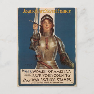 Krig vykort, Vintage Joan of Arc Vykort