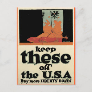 Krig vykort, Vintage Liberty Bonds poster Vykort