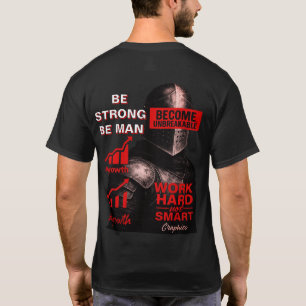 Krigar-motivationscitat T-shirt Led med kraft