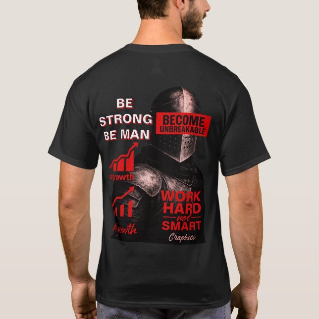 Krigar-motivationscitat T-shirt Led med kraft (Baksida)