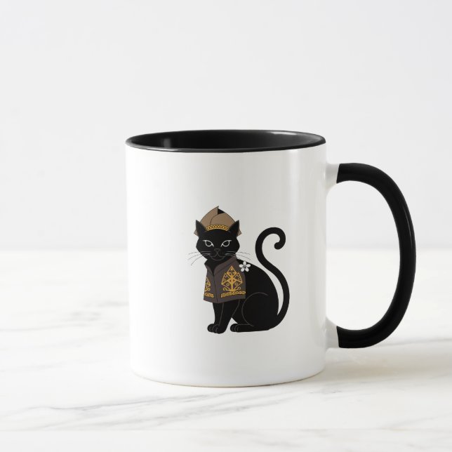 Krigar Svart Katt Kaffe Mugg (Höger)