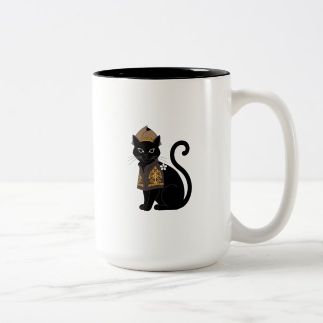 Krigar Svart Katt Kaffe Mugg (Höger)