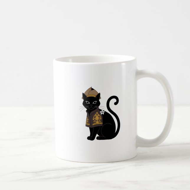 Krigar Svart Katt Kaffe Mugg (Höger)