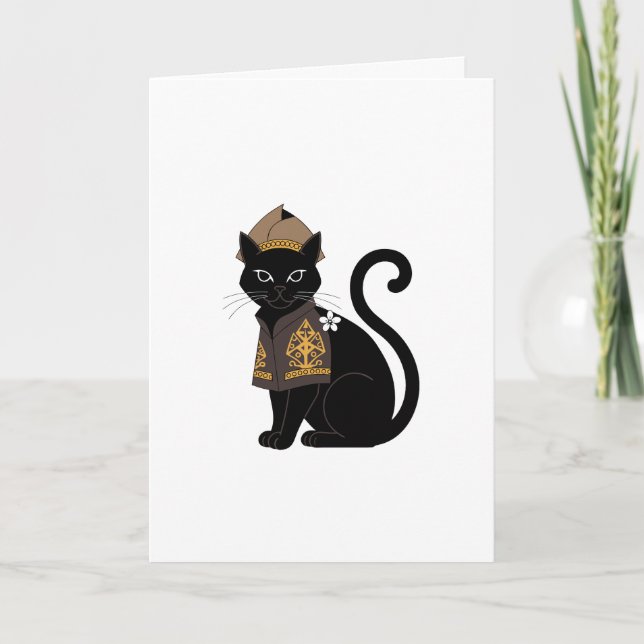 Krigar Svart Katt Välkomstkort Kort (Framsida)
