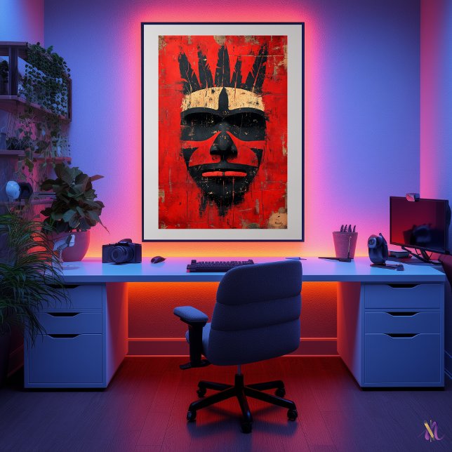 Krigarandens mask – urfolksstammens kraft poster (Skapare uppladdad)