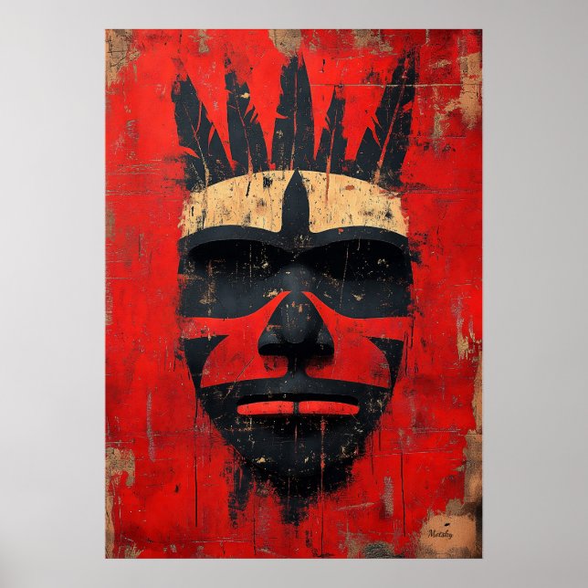 Krigarandens mask – urfolksstammens kraft poster (Framsidan)