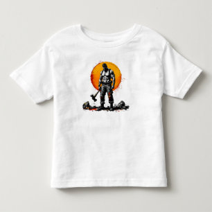 krigare barbar medeltida fantasi hammare T-shirt