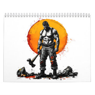 krigare, barbarisk medeltida fantasi, hummer Kalen Kalender