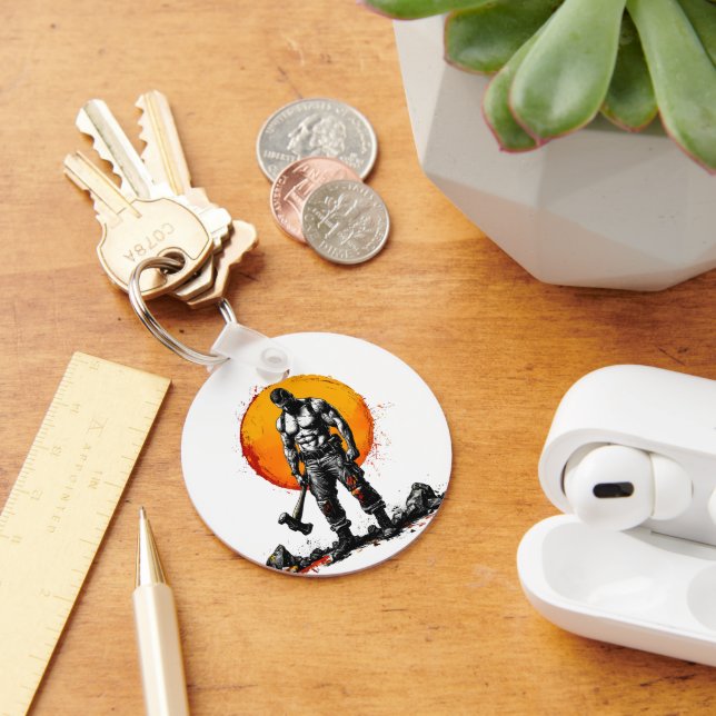 krigare, barbarisk medeltida fantasi, hummer Keych Nyckelring (Skrivbord)