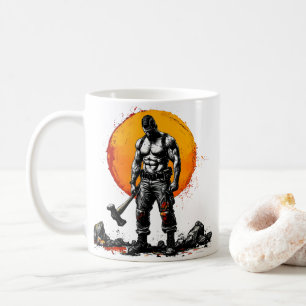 krigare, barbarisk medeltida fantasi, hummer styrk kaffemugg