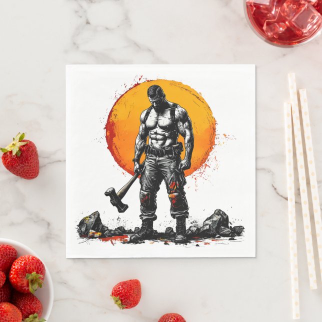 krigare, barbarisk medeltida fantasi, hummer styrk pappersservett (Insitu)