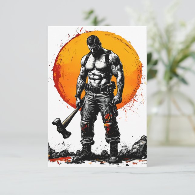 krigare, barbarisk medeltida fantasi, hummer styrk spara datumet (Stående Fram)