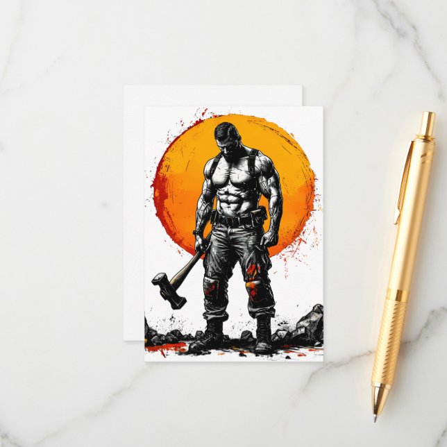 krigare, barbarisk medeltida fantasi, hummer styrk tilläggskort (Fram/Back In Situ)