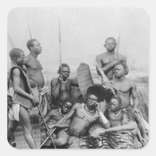 Krigare Belgian Congo, 1894 Fyrkantigt Klistermärke