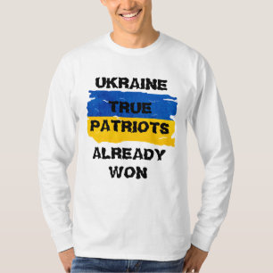 Krigare Blå och Gul Ukrainsk Flagga T Shirt