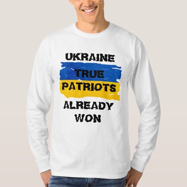 Krigare Blå och Gul Ukrainsk Flagga   T Shirt (Framsida)