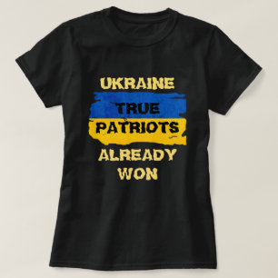 Krigare Blå och Gul Ukrainsk Flagga T Shirt