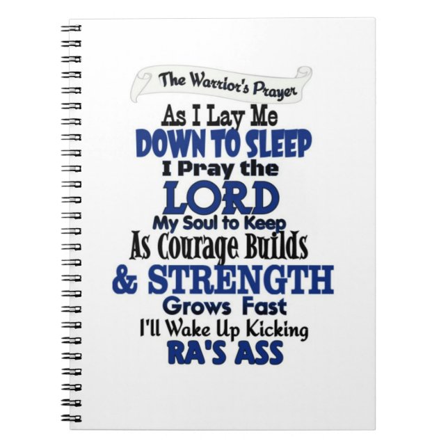 Krigare bönRAEN Anteckningsbok Med Spiral (Framsidan)