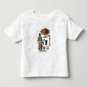 Krigare från ön av Guebe med objekt av inföding T-shirt