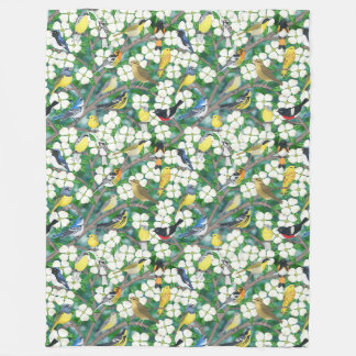 krigare i blommar dogwood fleecefilt
