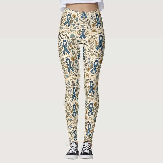 Krigare mot Kronisk Trötthet ME/CFS Leggings (Framsida)