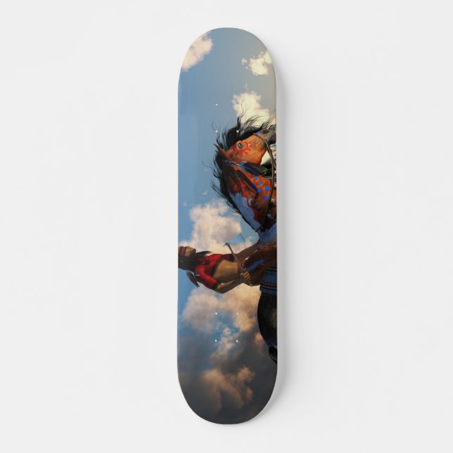 Krigare- och krighäst skateboard bräda 19,5 cm (Framsida)